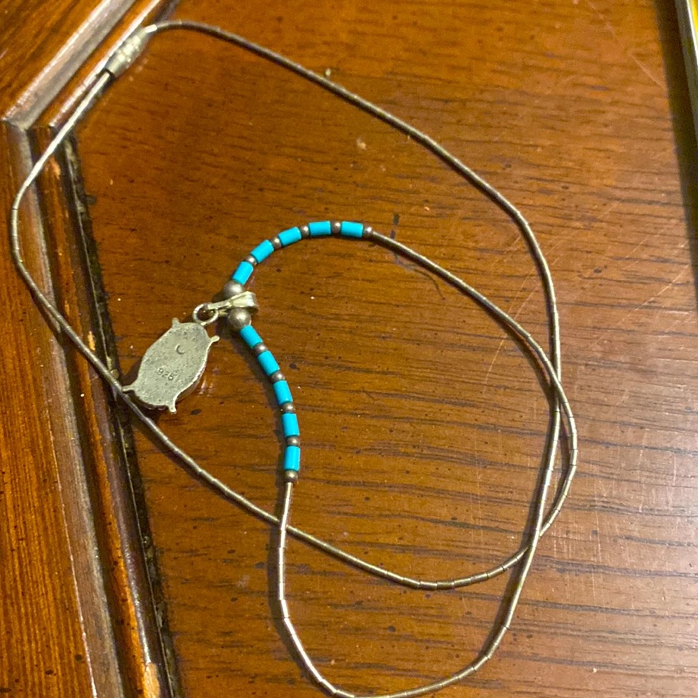 Multi Stone Native Liquid Silver Necklace - image 2